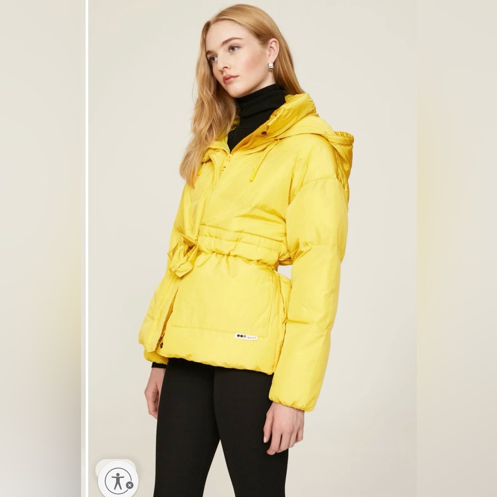 OOF Yellow Women's Puffer Coat 46/US 10 - Picture 2 of 12